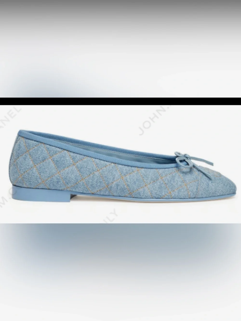 CHANEL Light Blue & G Quilted Denim ballet flats NIB NWT size 38